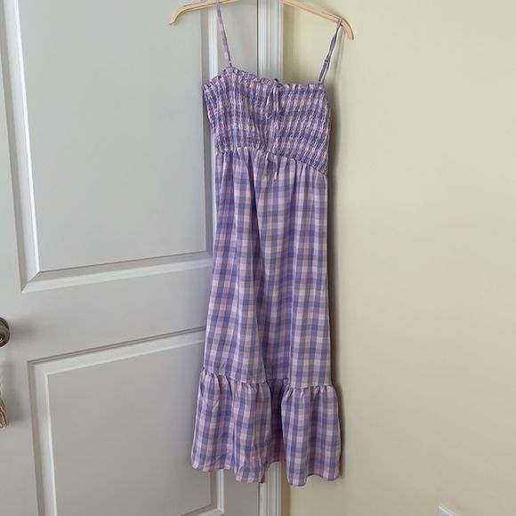 Lavender Plaid Summer Dress - Picture 5 of 7